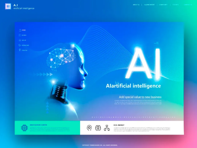 超酷炫的外网付费资源人工智能炫彩海报渐变背景素材，轻松过稿！【1044期】